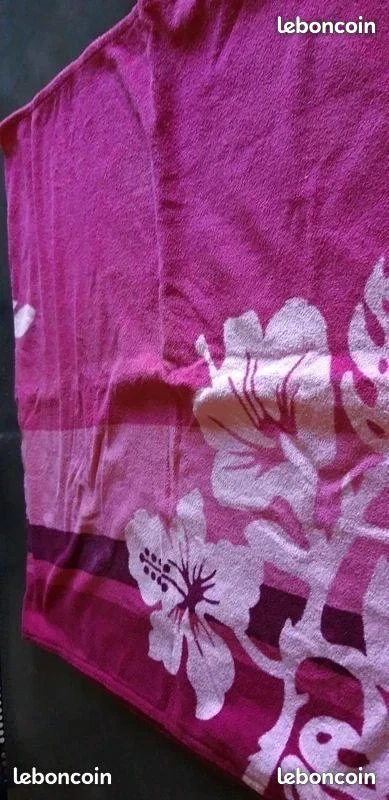drap de bain 70 x 150 cm fuchsia en éponge velours